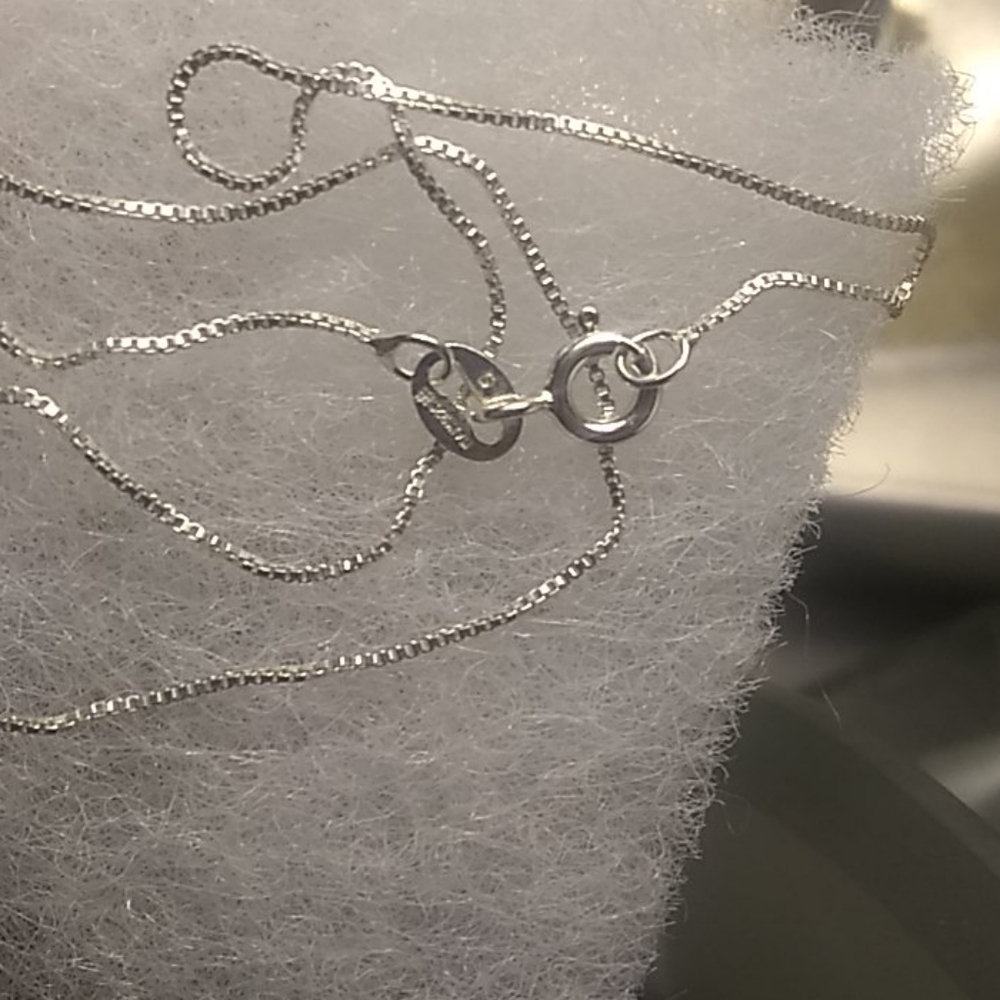 Sterling silver 18in chain necklace cz diamonds s - Picture 6 of 6